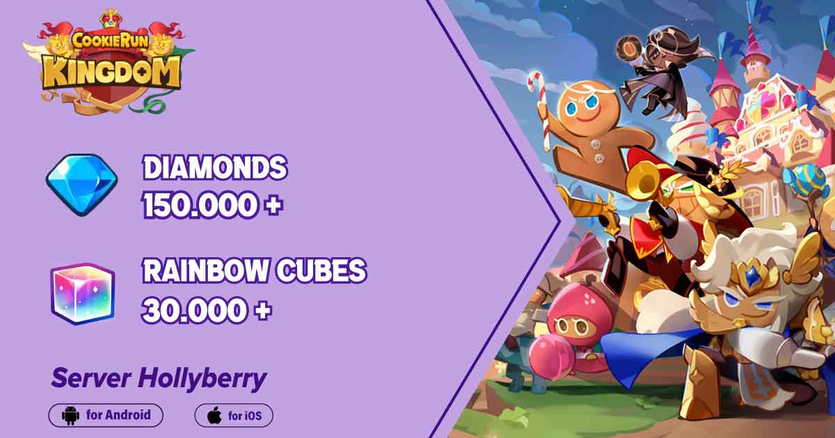 [Hollyberry] 150k+ Diamonds/  30k+Rainbow Cube/ (iOS/Android)