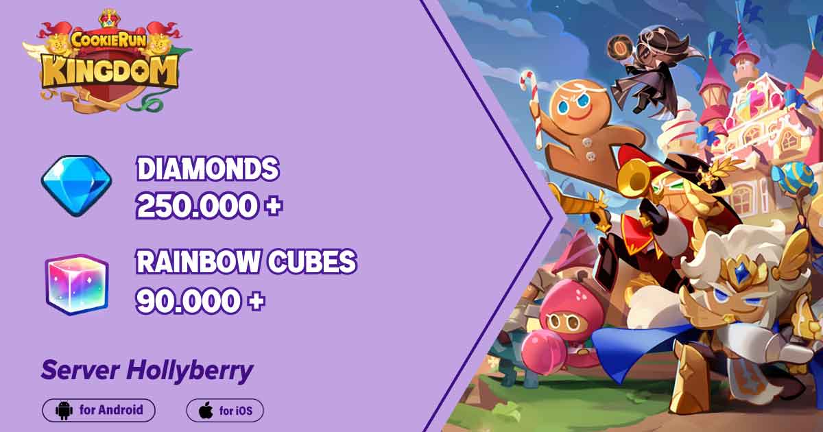 [Hollyberry] 250k+ Diamonds/  90k+Rainbow Cube/ (iOS/Android)