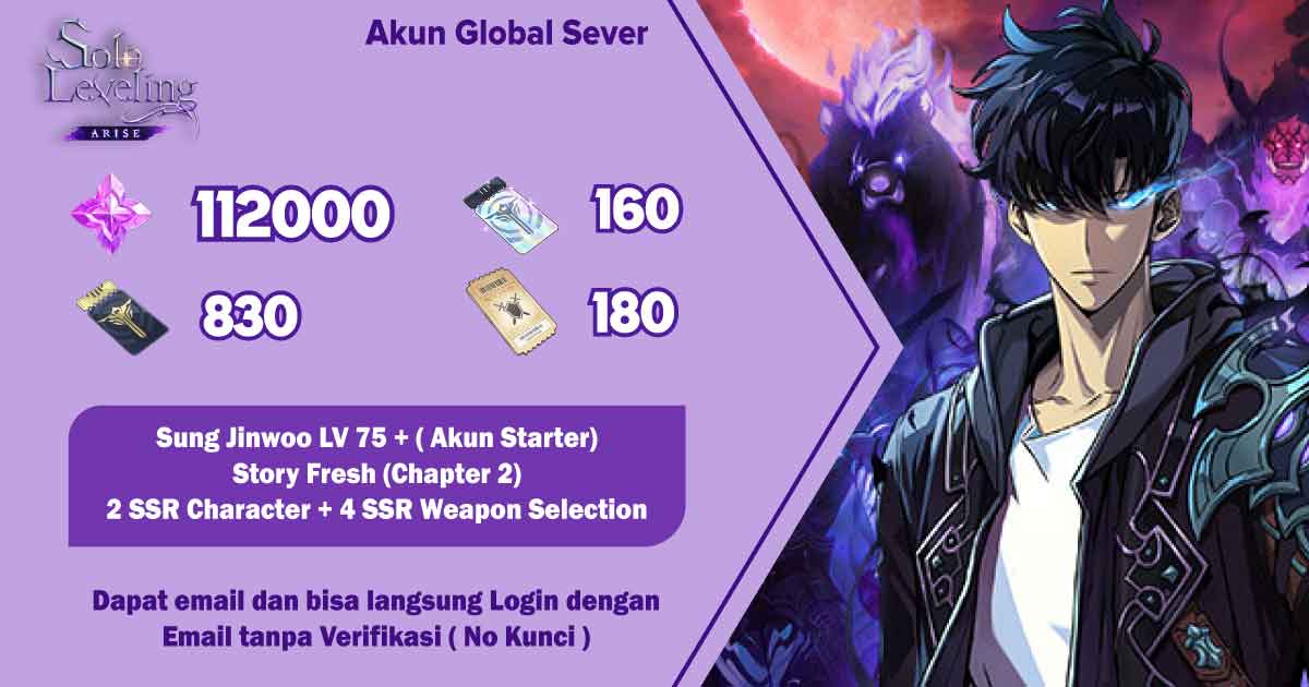 |AKUN FRESH [GLOBAL]|112000+Essence Stones| 830 Custom draw|160 Rate Up Ticket|180 Weapon Custom Draw|x4 Weapon SSR|x2 Hunter SSR
